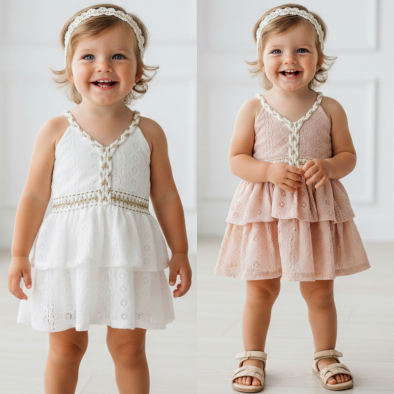 Boho baby girl dress - verzenddatum 27 feb