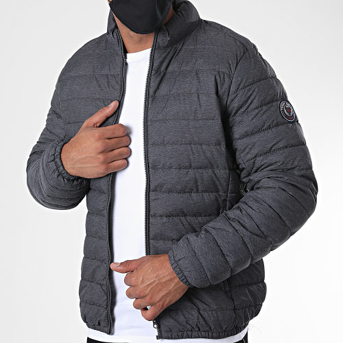 Doudoune Capuche Blight Gris Anthracite Chiné