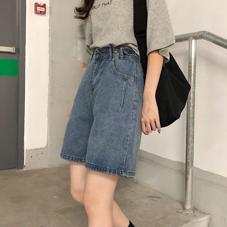 Happy Bird - Denim shorts met hoge taille