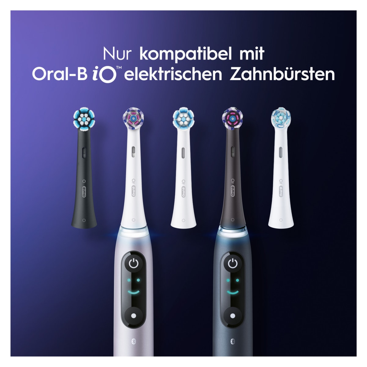 Oral-B iO Aufsteckbürsten Strahlendes Weiss, briefkastenfähige Verpackung, schwarz, 6 Stück
