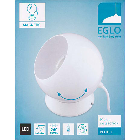 Petto bordlampe - hvid