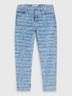 Calça jeans Izzie High Rise Slim com estampa de nome