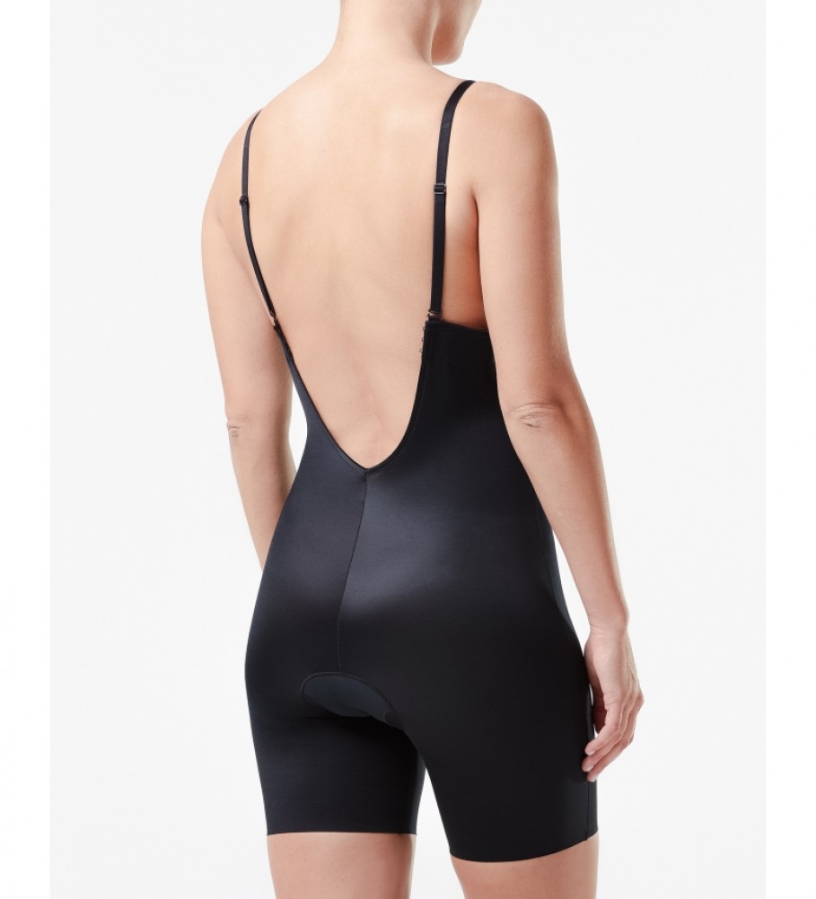 Cinta modeladora SPANX com decote em U e pernas curtas, modelo 10157R, preta.