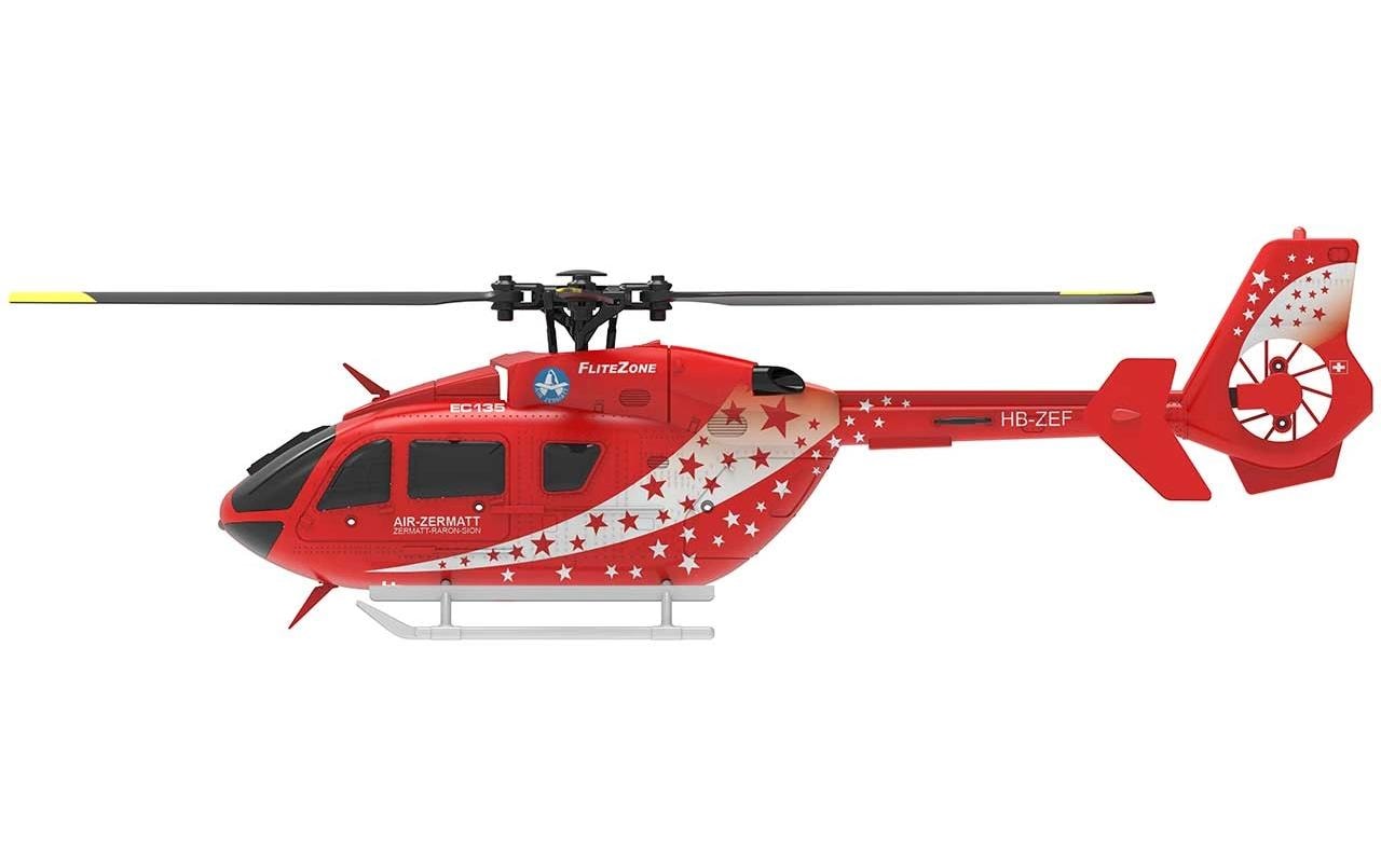 Helikopter EC135 Air Zermatt 4-Kanal, 6G, RTF<br>Kleiner Singlerotor EC135 Hubschrauber in Air Zermatt Lackierung mit 6G Gyro