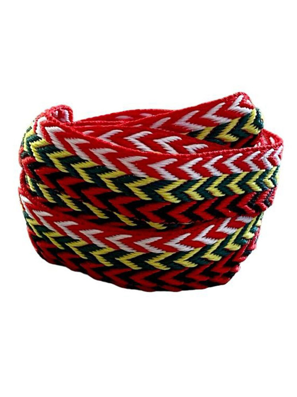 Lacets plats Zigzag Rouge, Vert, blanc, Noir - 120 cm