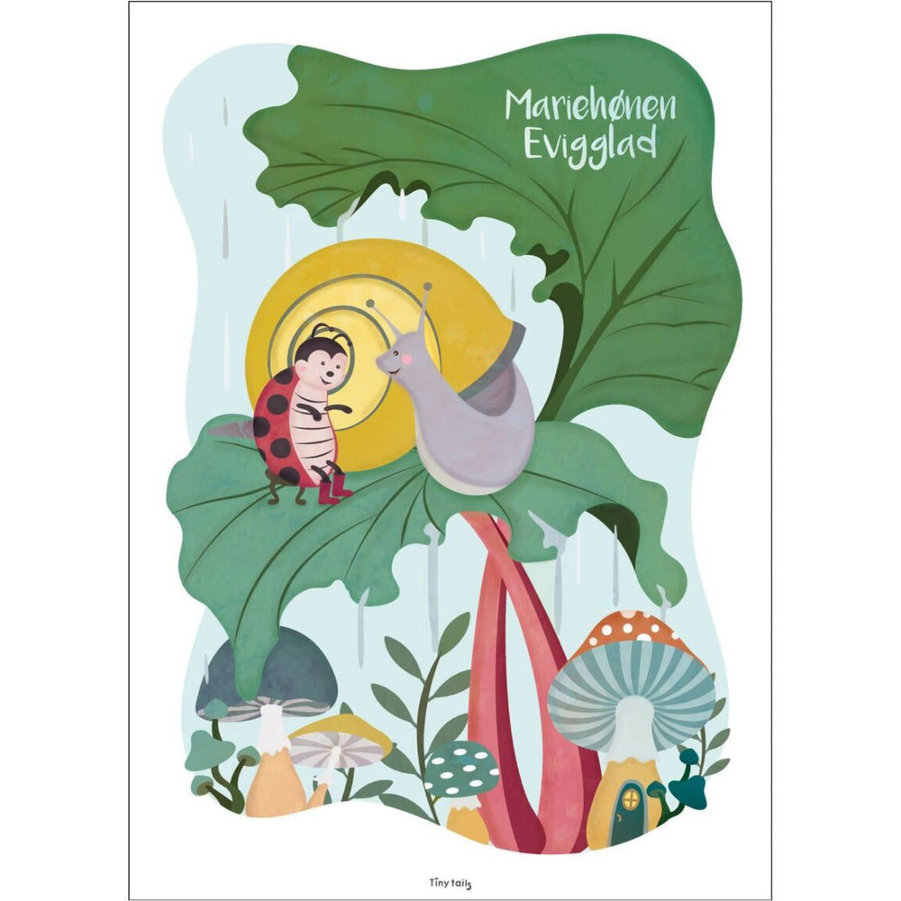 Køb Poster & Frame Tiny Tails - Mariehønen Evigglad