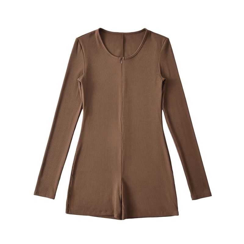 Ulark - Romper met lange mouwen, ronde hals en rits