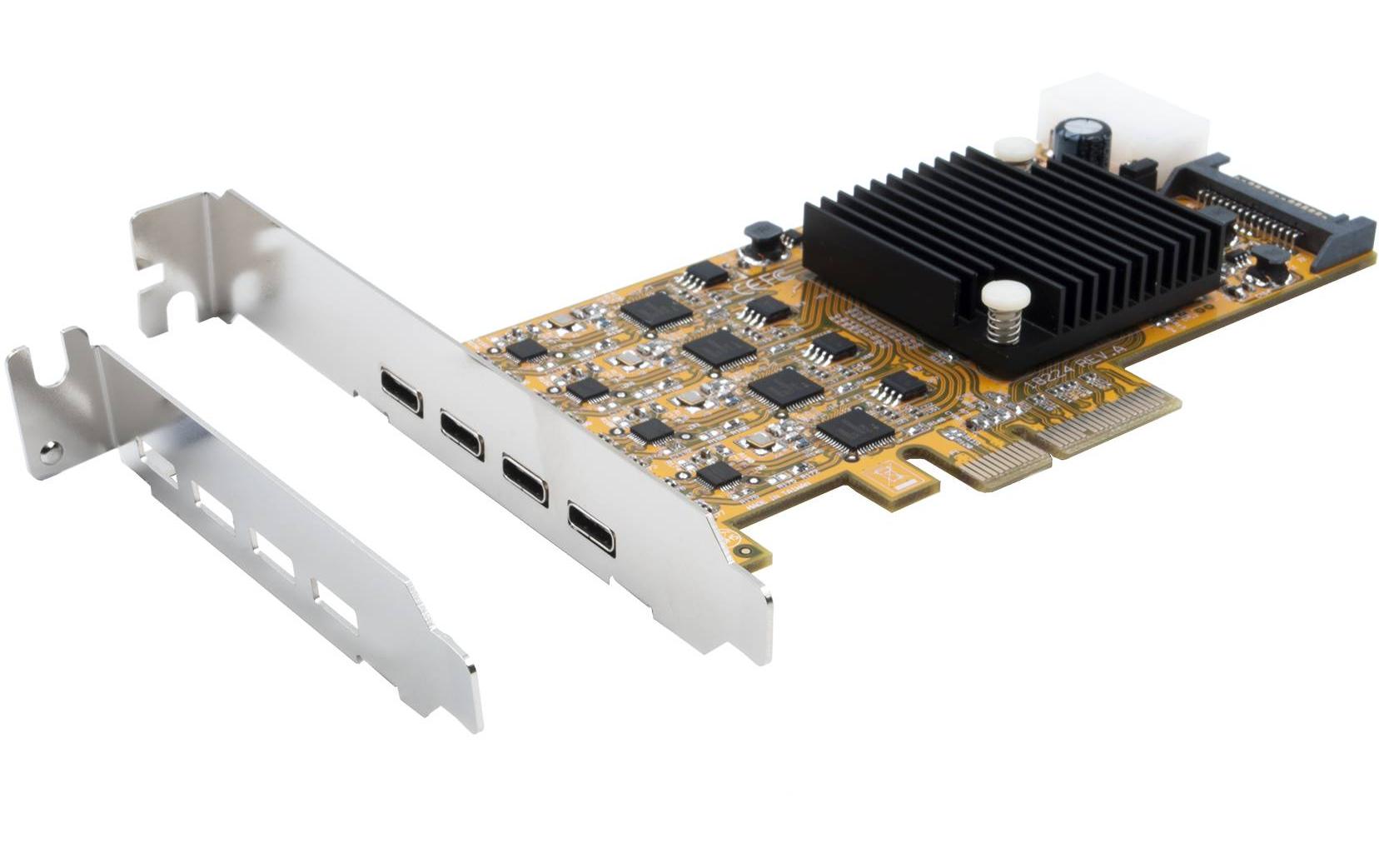 PCI-Karte EX-11495<br>PCIe-Erweiterungskarte für vier externen USB 3.0 Typ C-Ports