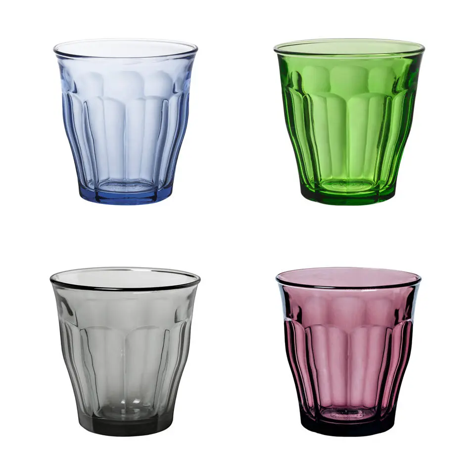 Duralex Drinkglazen Picardie - 4 stuks - gekleurd - glas - 250 ml