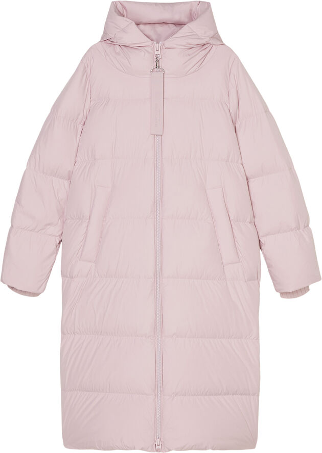 Marc O’Polo Water Repellent Down Puffer Coat, with hood, side slits Tinted mauve