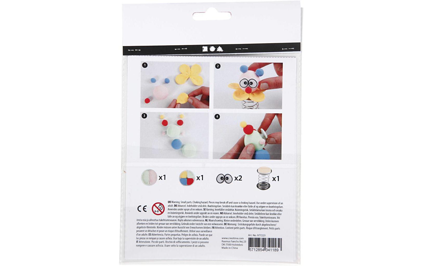 Modellier-Set Modellieren, Clown, 1 SetPerfekt als kleines Mitbringsel oder zum Füllen von Adventskalender, Schultüten, etc.