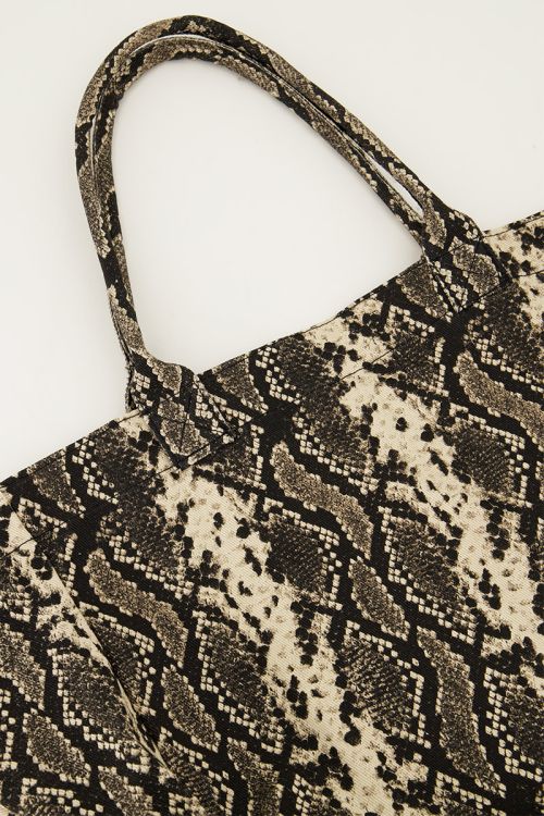 Grote shopper met slangenprint