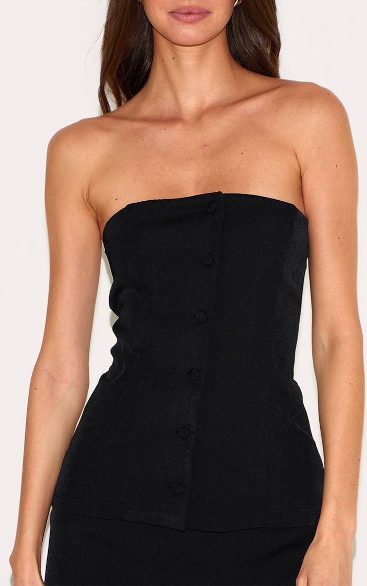 Noir Robe Moulante Bandeau Avec Détail Gilet