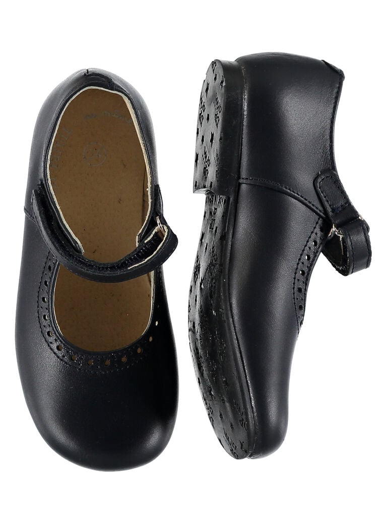 Babies cuir marine enfant fille