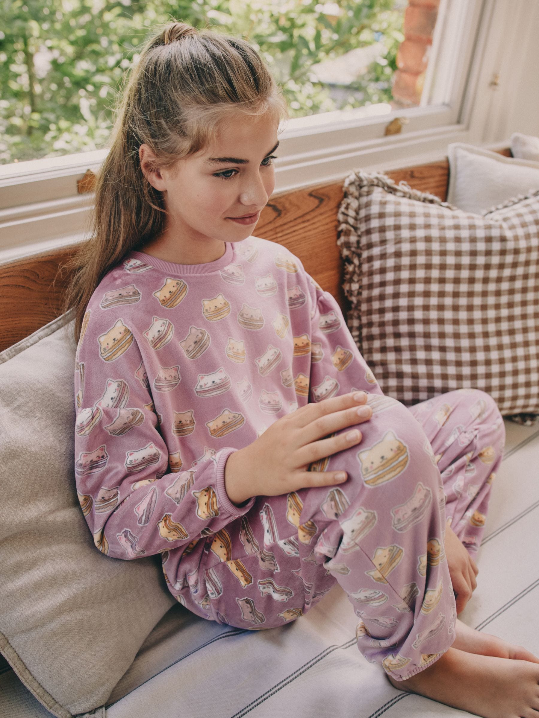 Pink Cataroon - Behaaglijke fleece pyjama (3-16 jr)