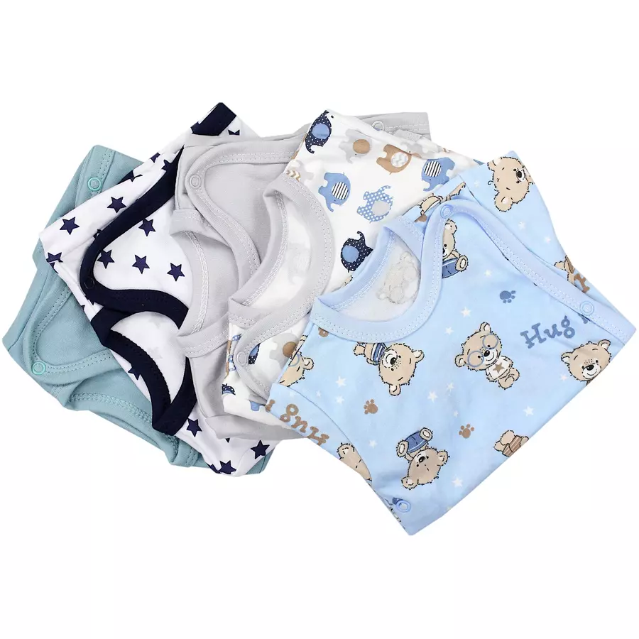 TupTam Baby Jungen Kurzarm Wickelbody 5er Set mintweiß