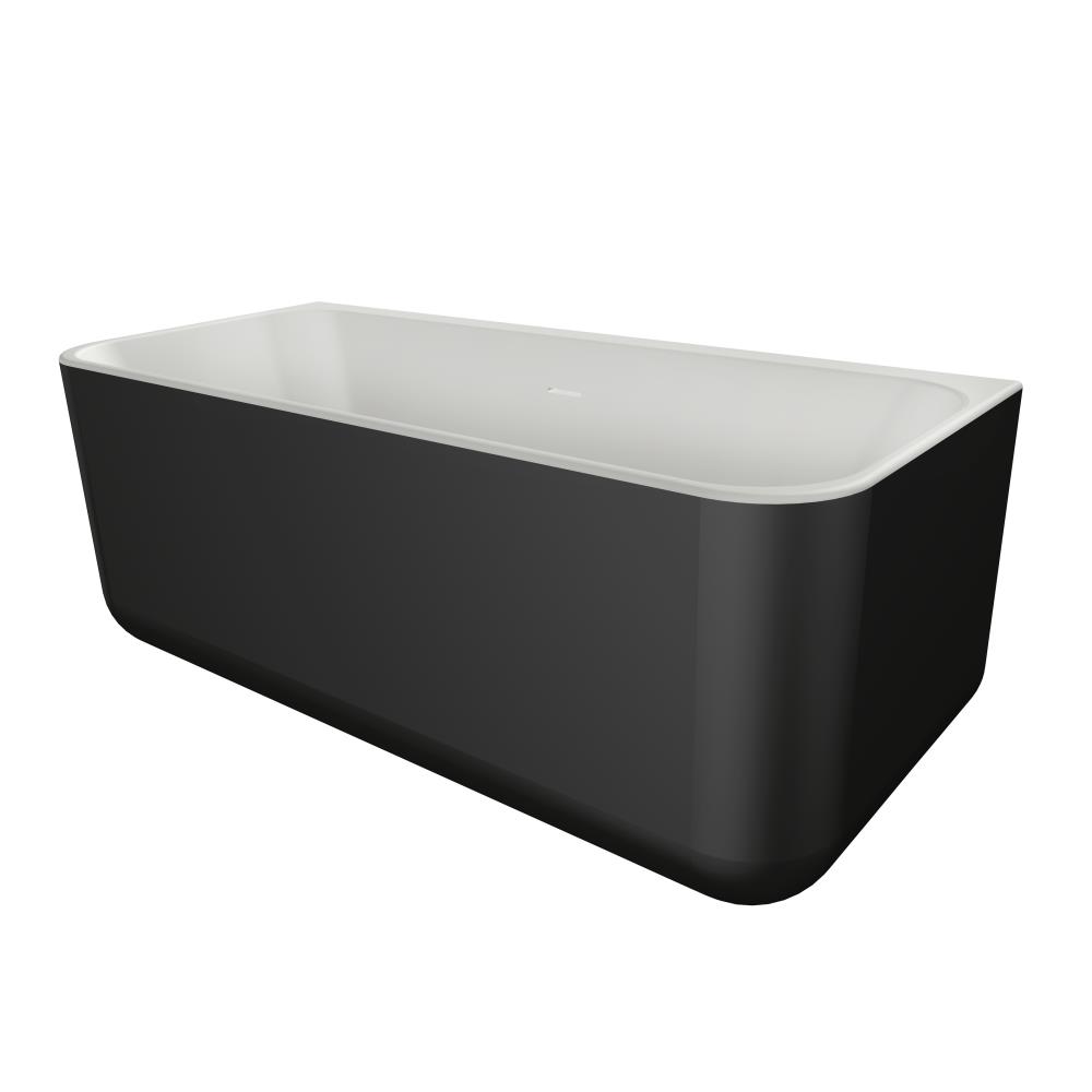 Xenz Guido half vrijstaand bad solid surface 160x70x65cm zwart/wit