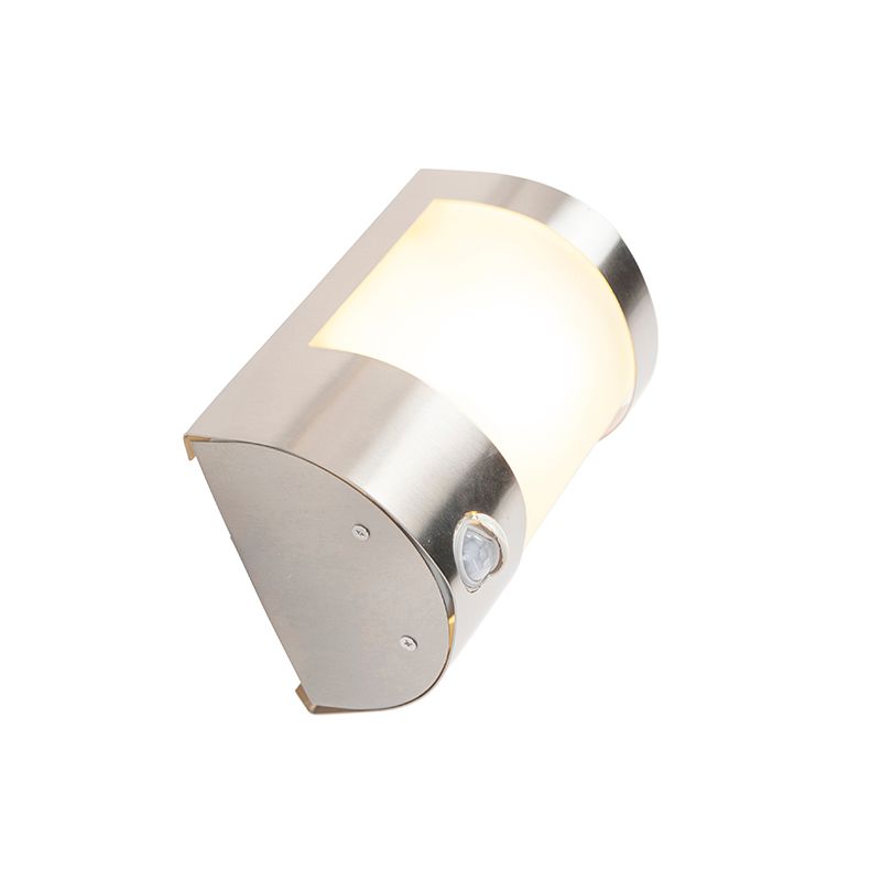 Moderne buitenwandlamp RVS bewegingssensor IP44 - Mira