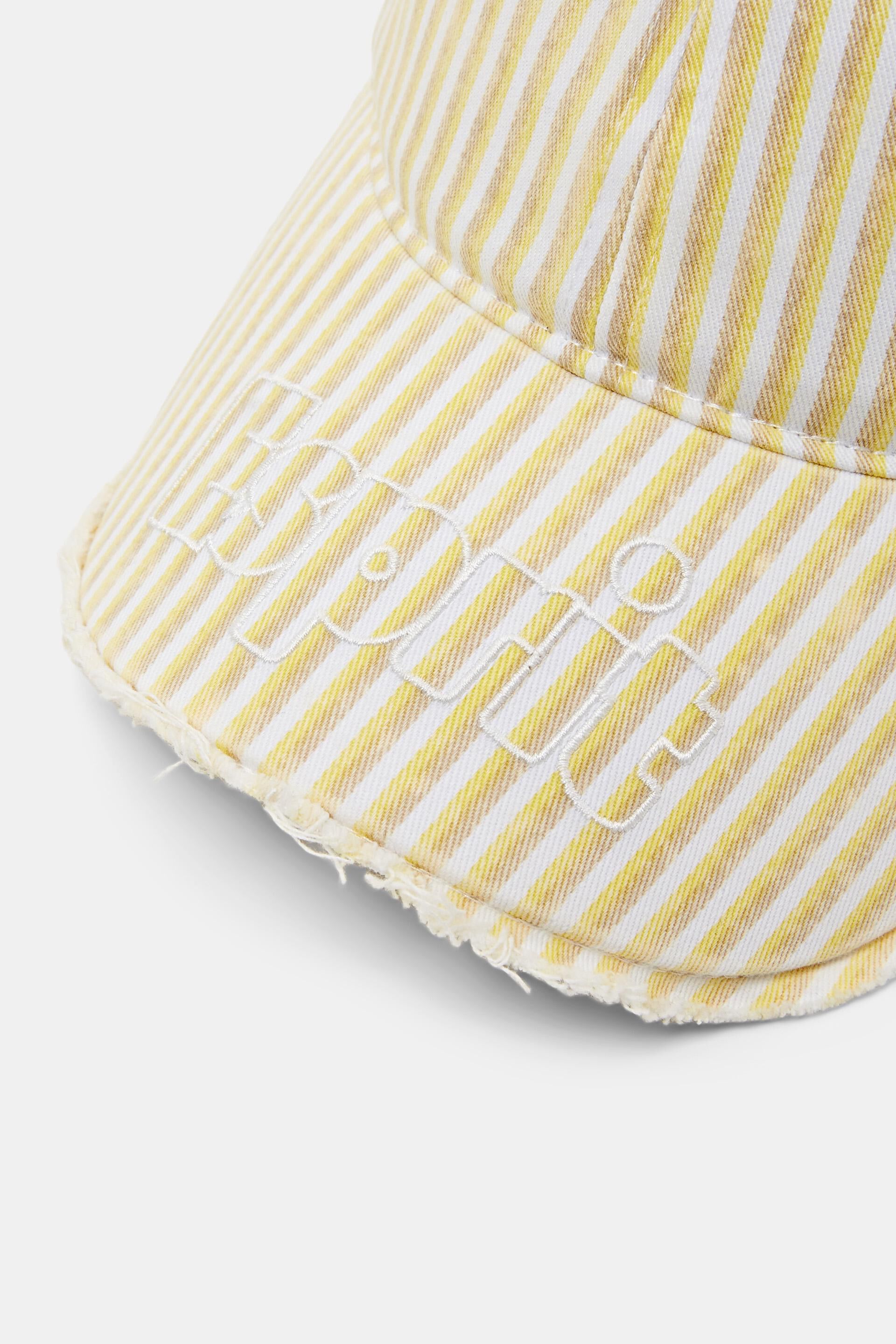 Casquette rayée ornée d’un logo