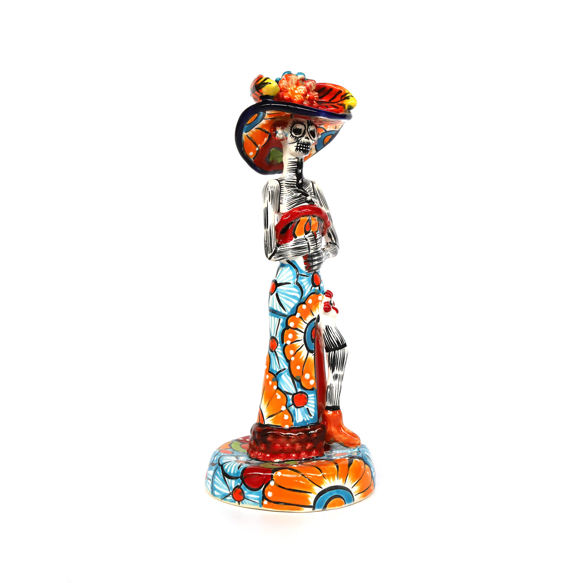 Keramikfigur 'Skelettdame', multicolor, H 22 cm, Ø 9 cm von fischer's lagerhaus