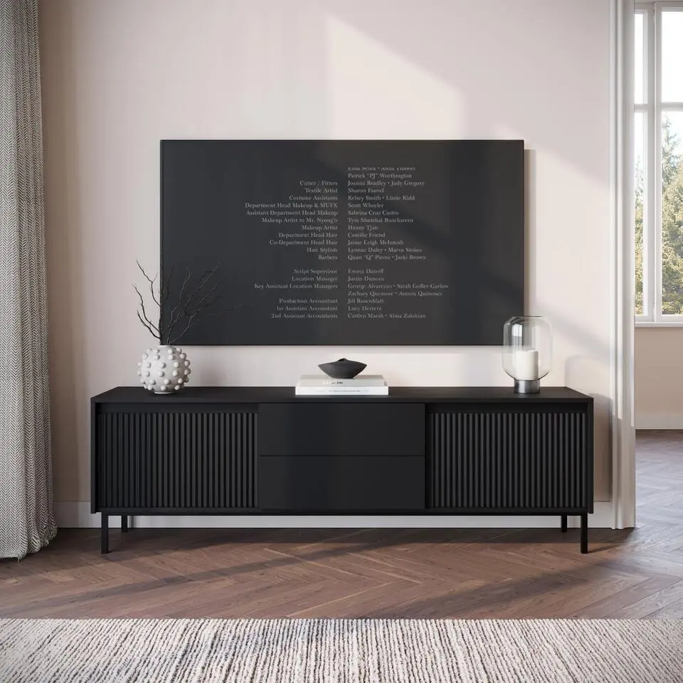Meubella - TV-Meubel Orvana 2 - Zwart - 174 cm
