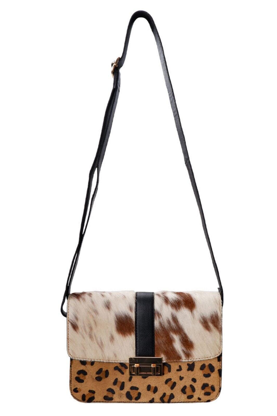 Black Colour Bccamila Crossover Bag leo creme camel comb
