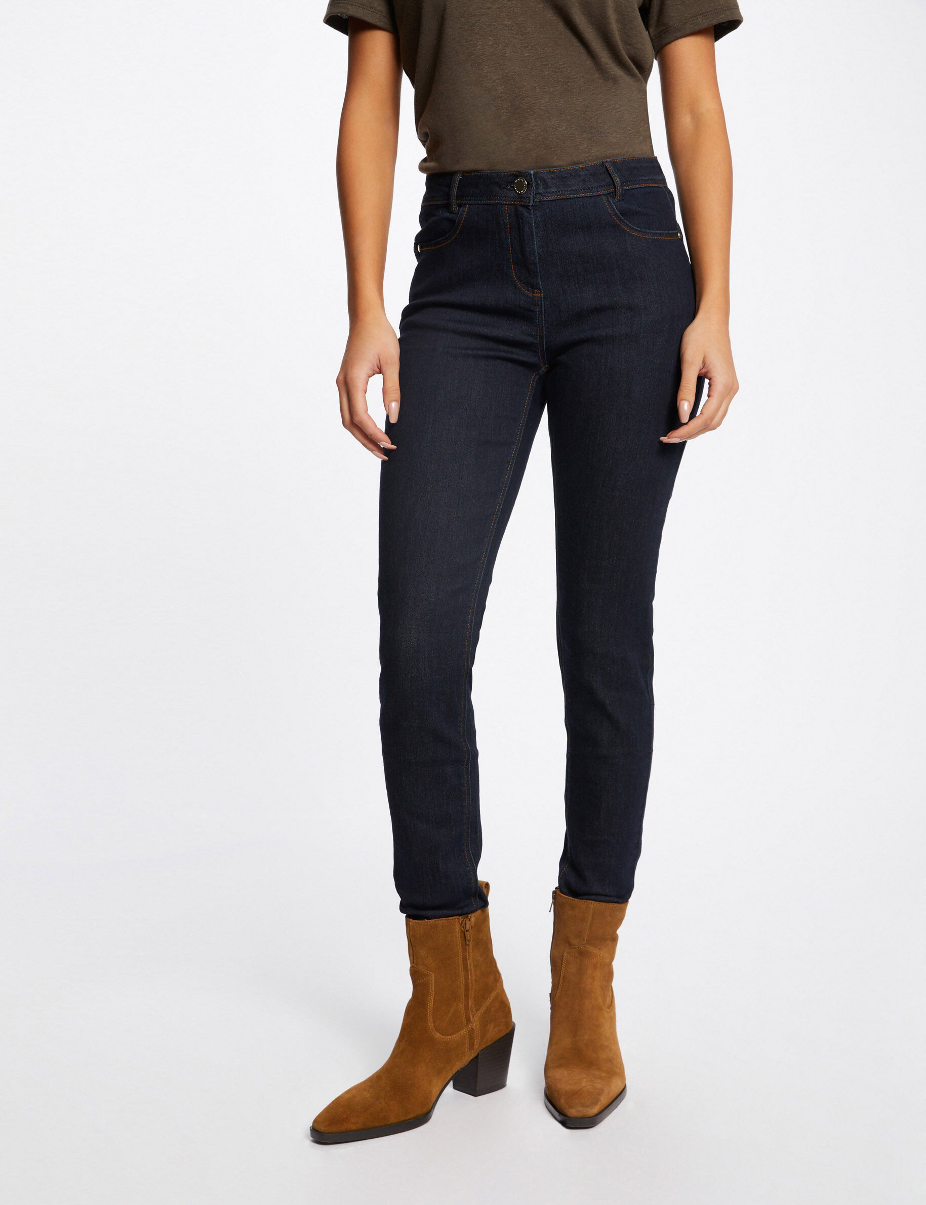 Jeans slim taille standard jean brut femme - jean_brut