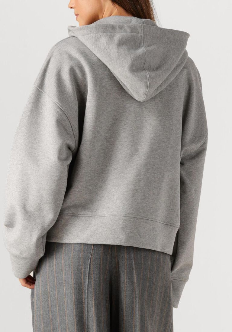 grijze ganni truien/vesten heavy terry jersey zip hoodie