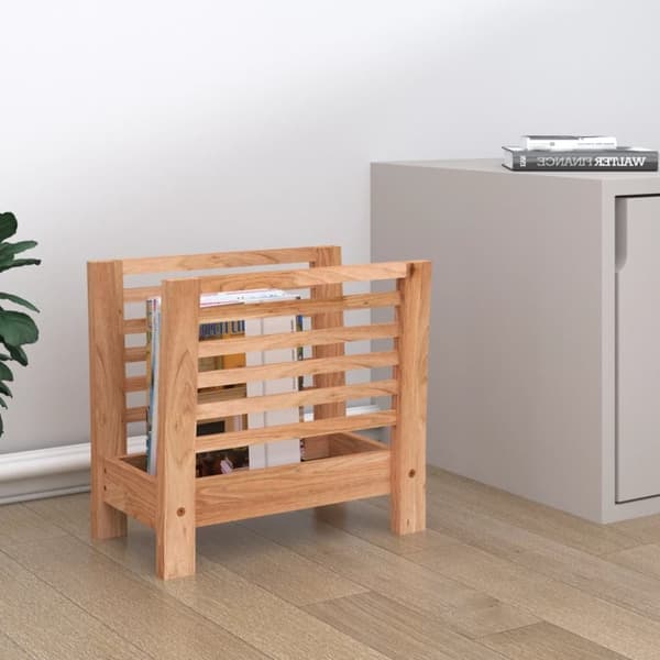vidaXL Magasinhylle 40x26,5x38,5 cm heltre valnøtt