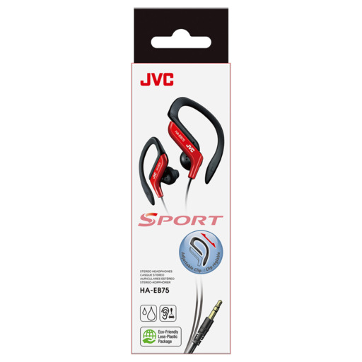 Fones de ouvido esportivos com fio e clipe JVC HA-EB75-RN-U