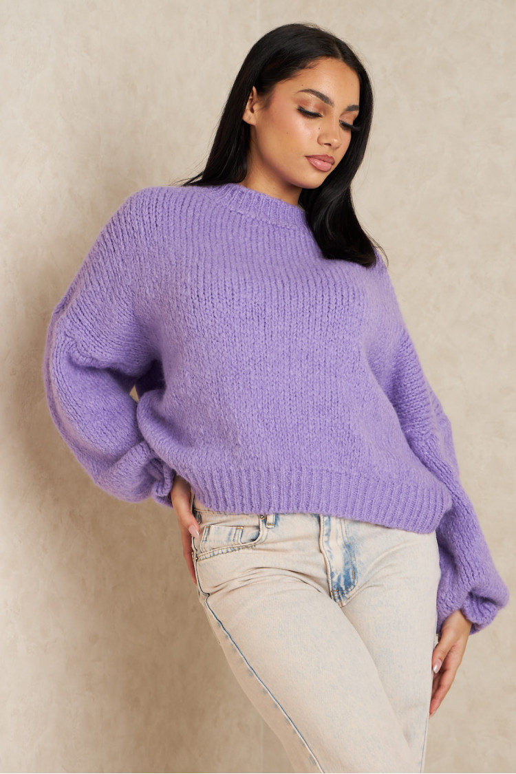 Pull en laine violet