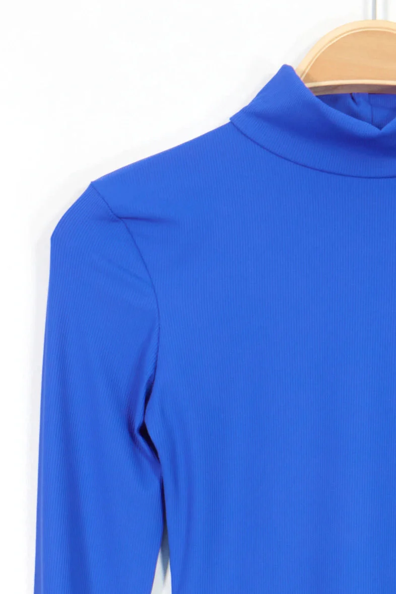 A-bee Long Sleeve Mock Neck Bodysuit 1603 royal blue