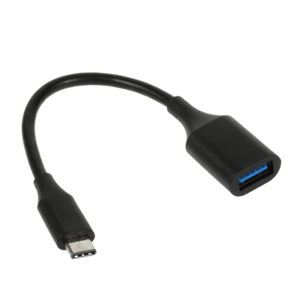 USB C auf USB Adapter Kabel Stecker (10cm) - Schwarz