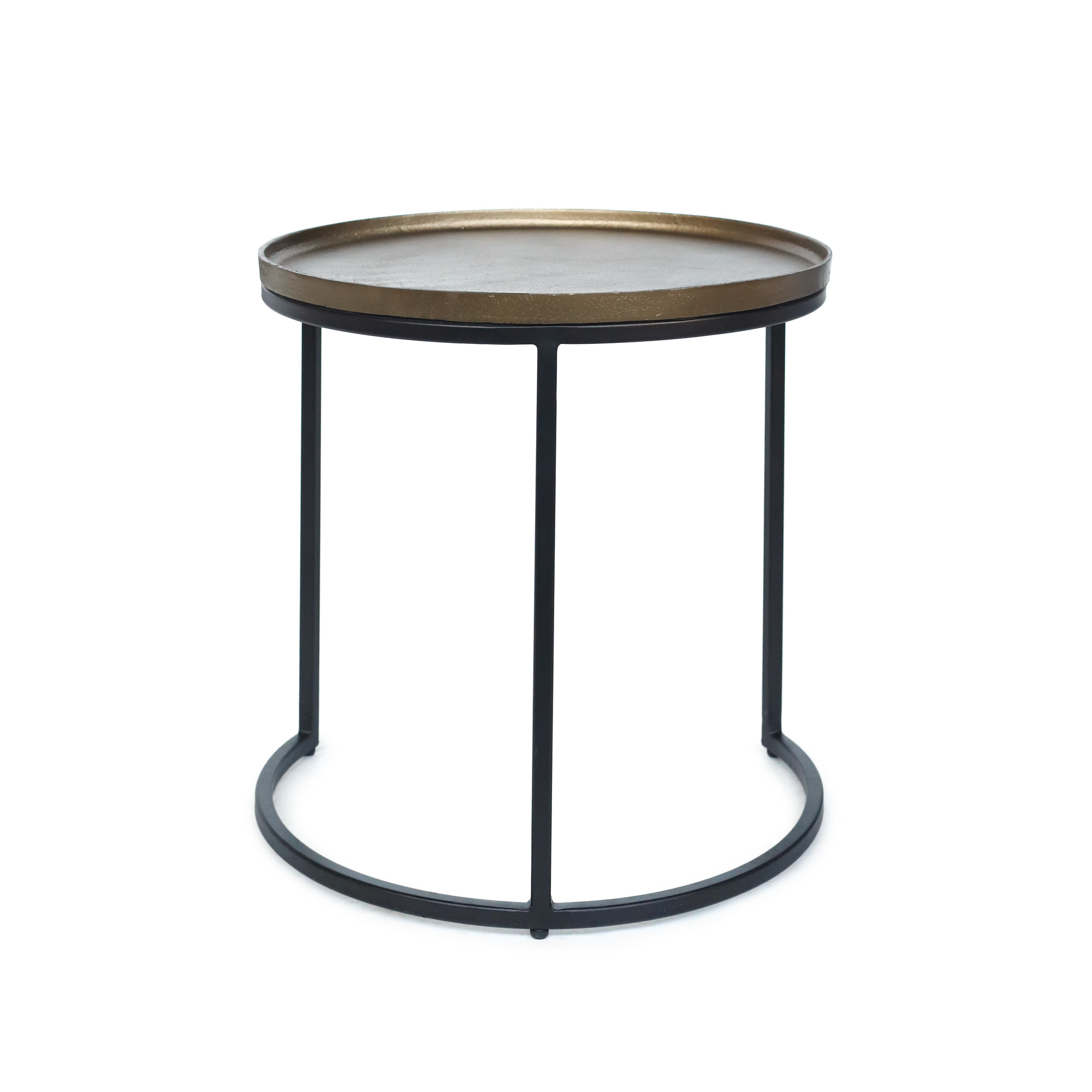 3er-Set Beistelltisch 'Lucia', gold, schwarz von fischer's lagerhaus