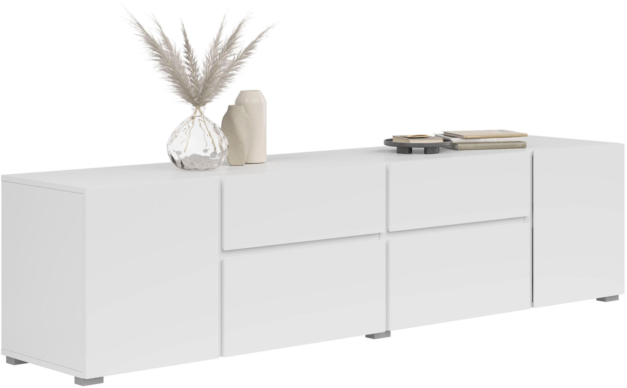 INOSIGN Lowboard »Metric,Breite 195cm, grifflose Lowboard 2Klappen/2Schubkästen/2Tür« TV-Schrank mit viel Stauraum, TV-Board