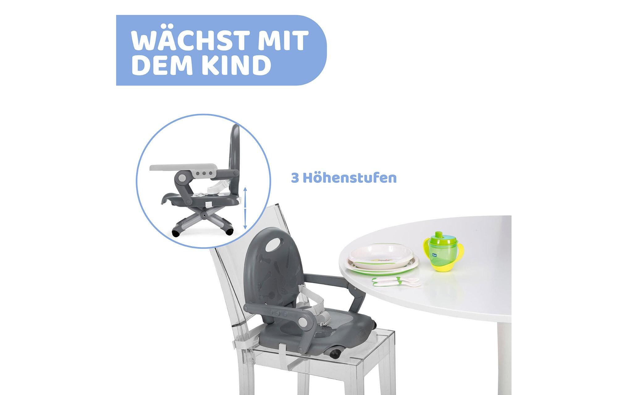 Sitzerhöhung Sitzerhöhung Pocket Snack GrauKlappbare Sitzerhöhung für einfachen Transport