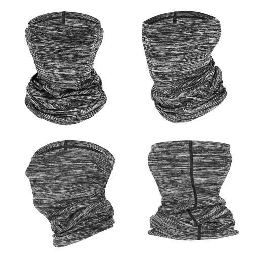Fleece Bandana Motorrad Schal Fahrrad Halstuch Biker Sturmmaske Ski Schlauchschal - Hellgrau / Schwarz