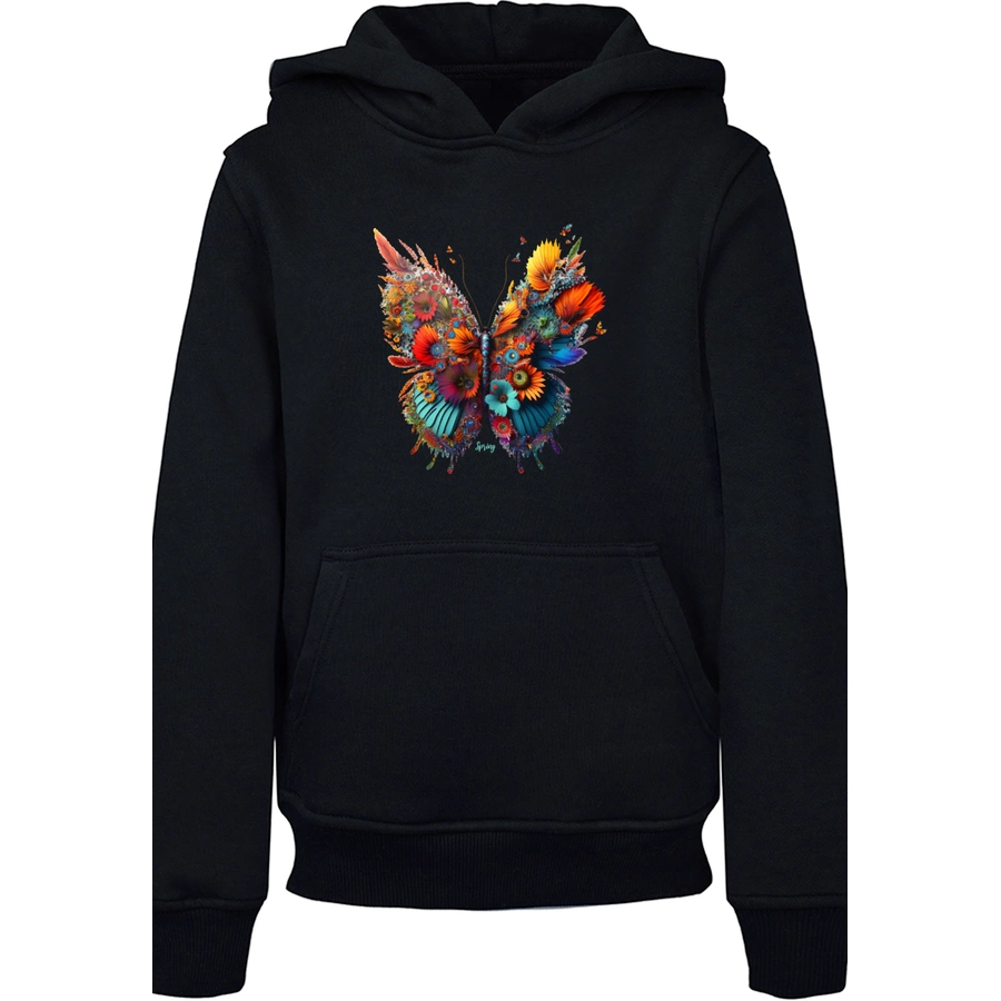 F4NT4STIC Hoodie Schmetterling Blumen schwarz