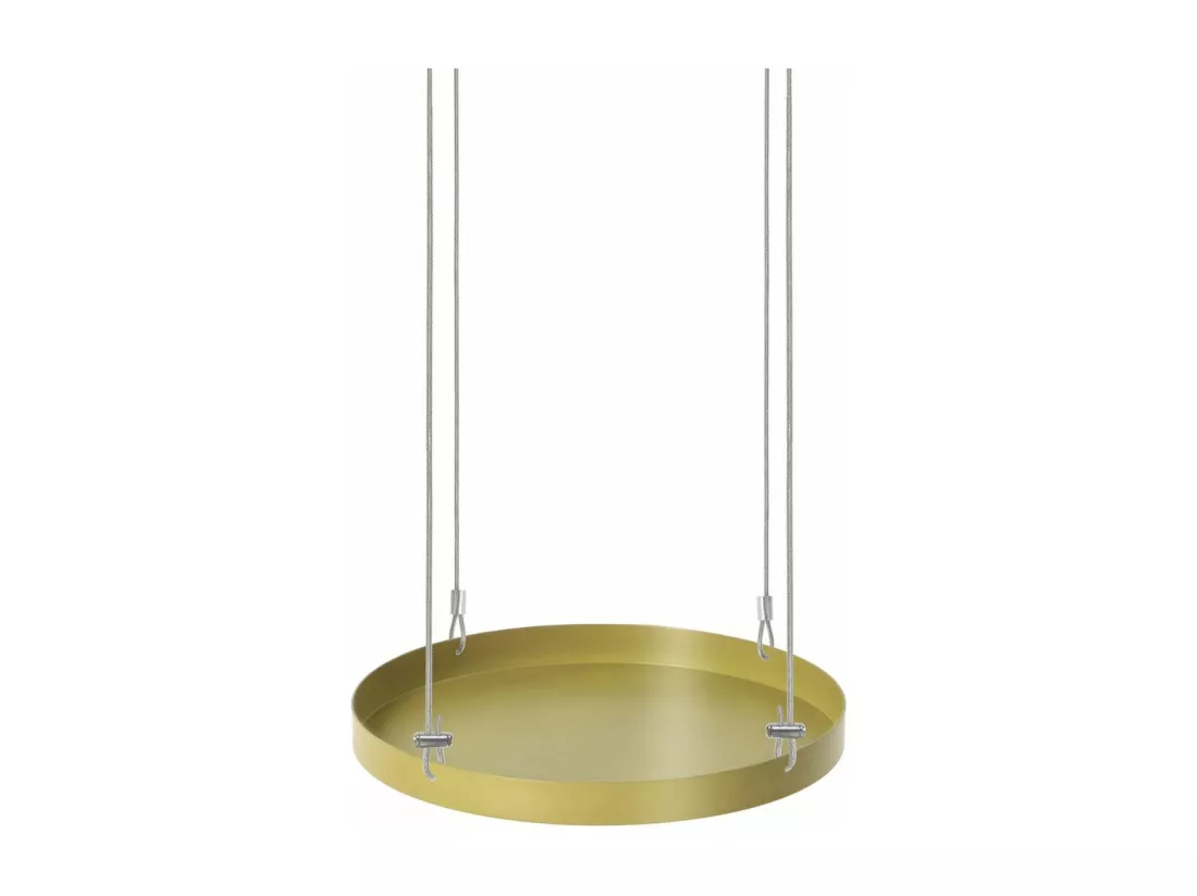 Support à plantes rond à suspendre doré Diamètre de 24 cm