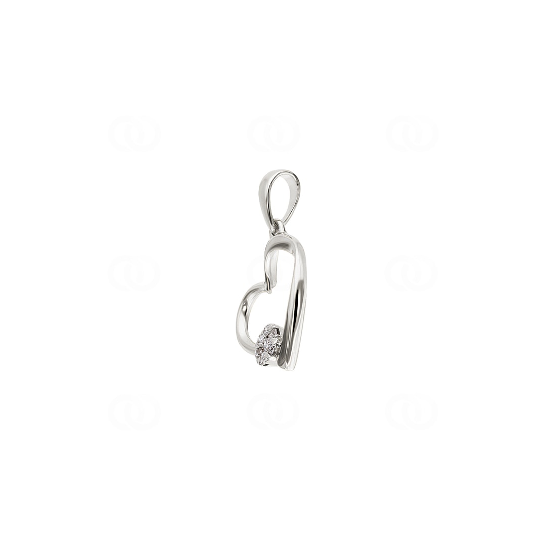 Herzanhänger 750/18 K Weissgold mit Diamanten 0.05 ct H/si