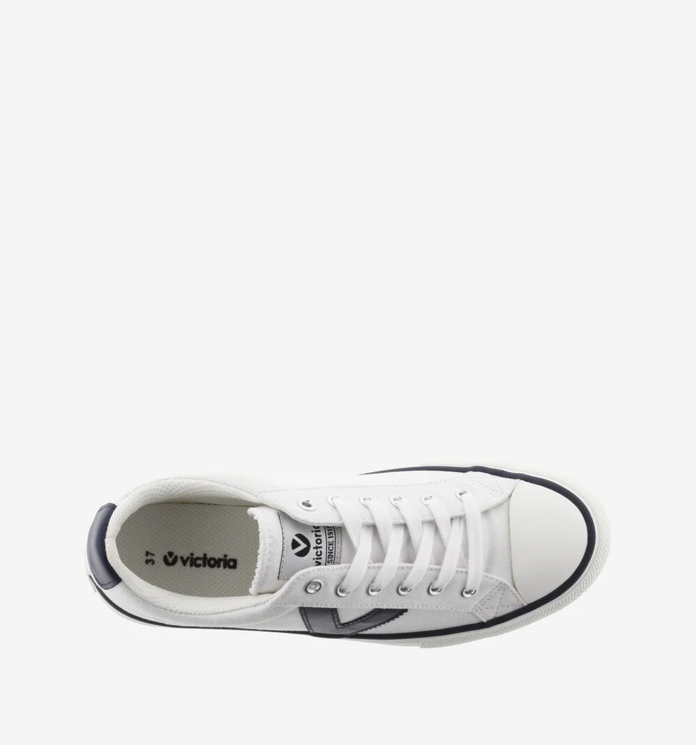 TRIBU TOILE CONTRASTANTE Baskets sport en toile unisexe logo BLANCO