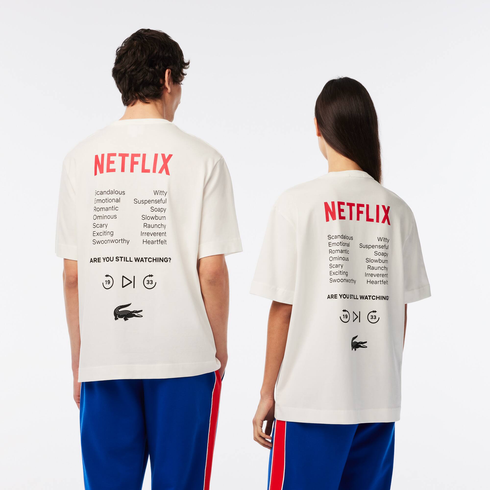 T-shirt unisexe Lacoste x Netflix loose fit en coton biologique T-Shirts - Blanc - Lacoste - Unisex
