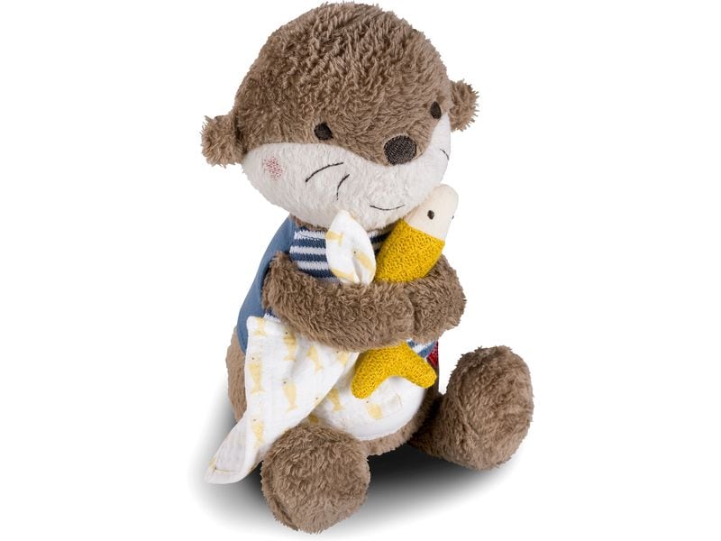 fehn Nachtlicht Otter Schlummerlicht, Einschlafhilfe und Kuscheltier mit Glow-in-the-dark Bestickung