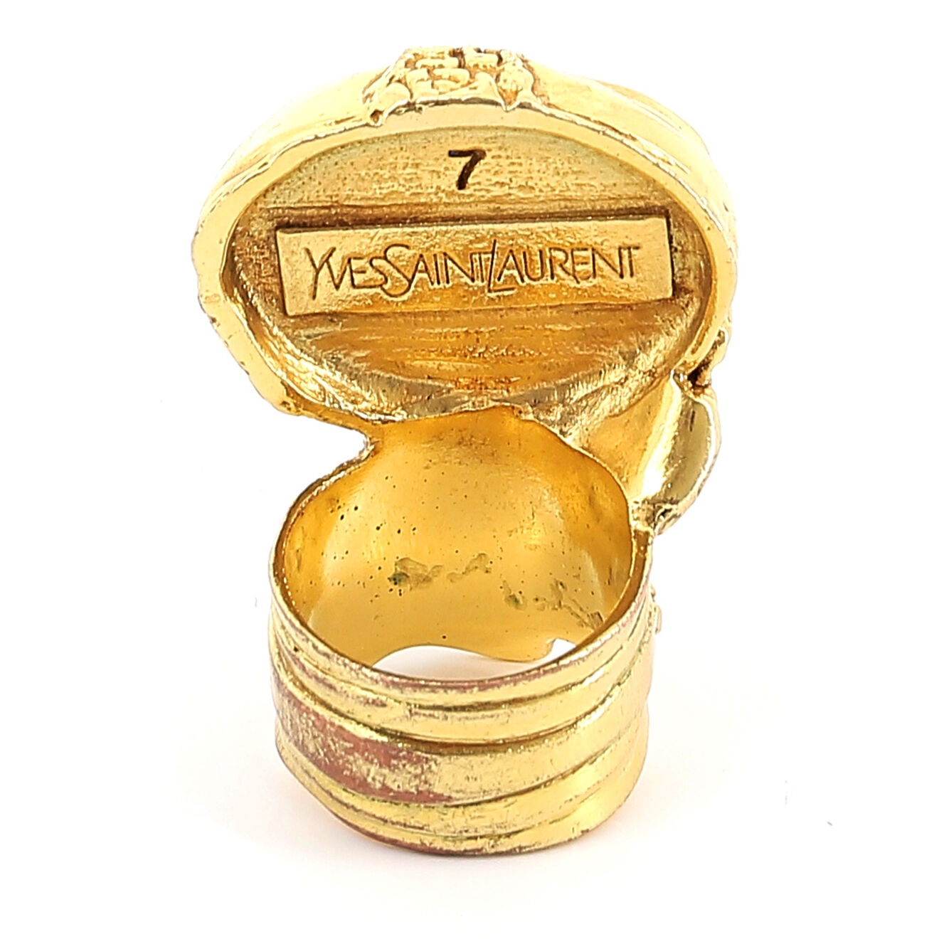 Saint Laurent Bague arty vintage saint laurent en métal dorée Très bon état
