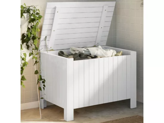 Boîte de rangement avec couvercle RANA blanc bois massif de pin
