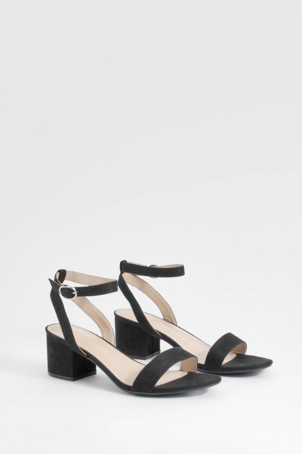 boohoo Talons Wide Fit Low Block Barely There