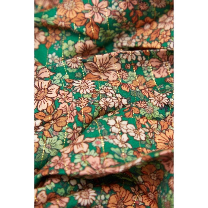 Atelier Veritas-Viscose bloemenprint lurexstreepje - per meter