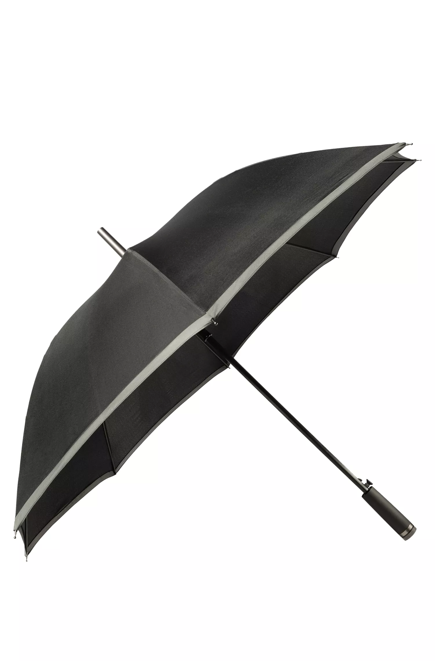 Guarda-chuva BOSS preto com borda da cobertura contrastante