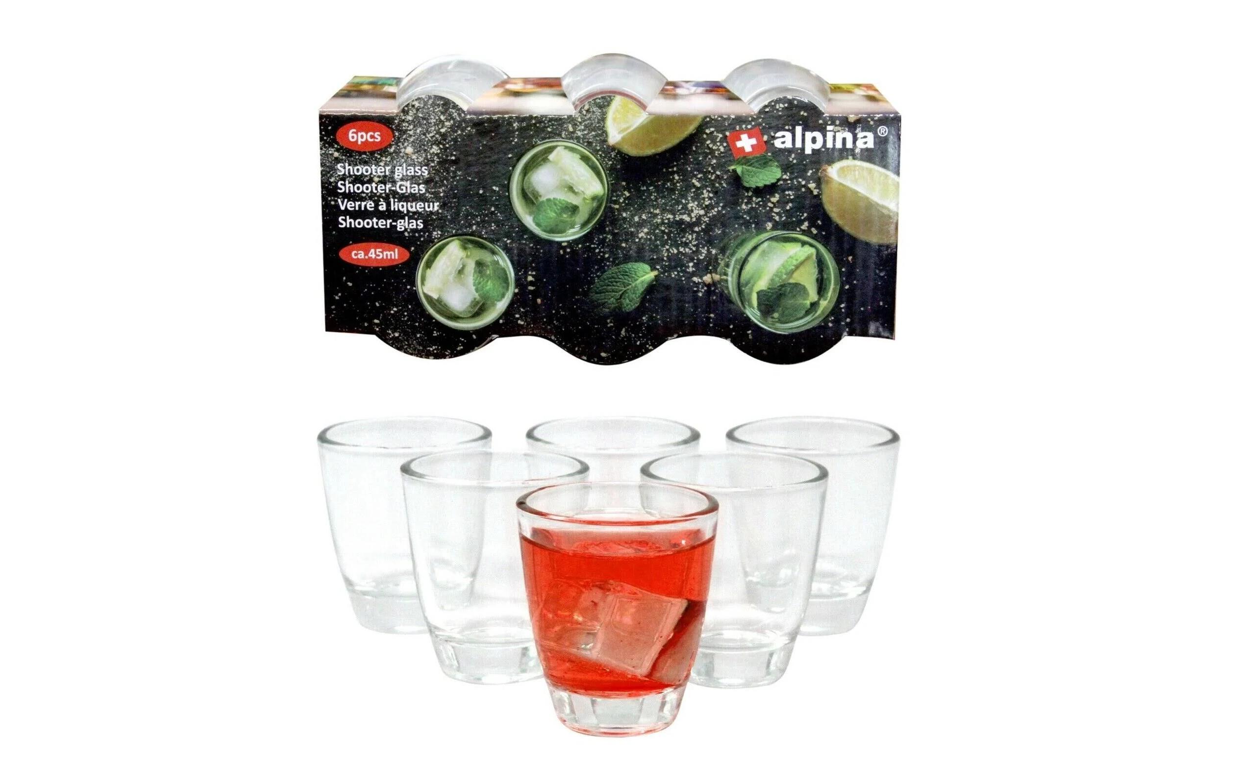 Schnapsgläser 45 ml, 6 Stück, TransparentSchnapsgläser-Set aus Glas