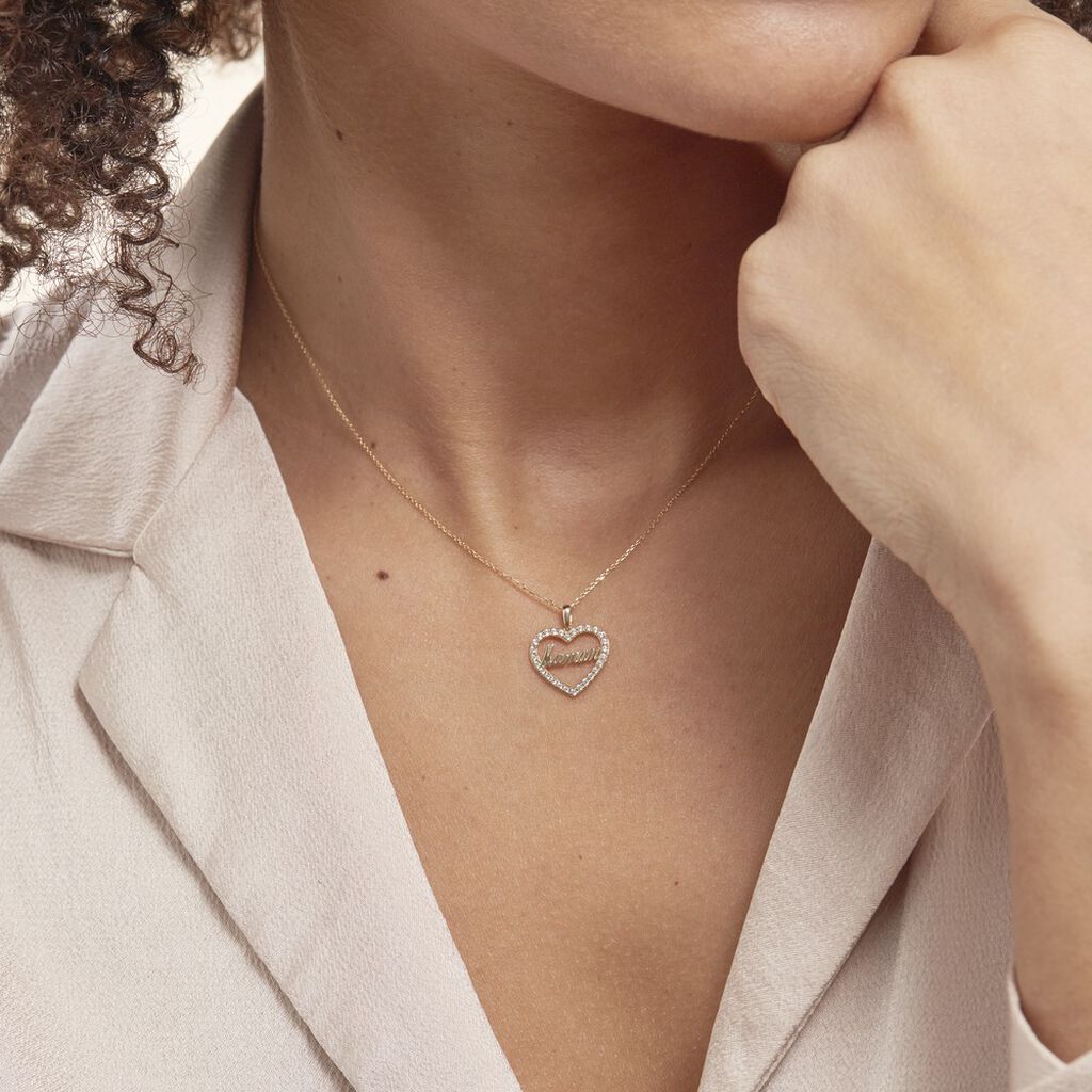 Pendentif Or Jaune Ramouna Oxyde De Zirconium